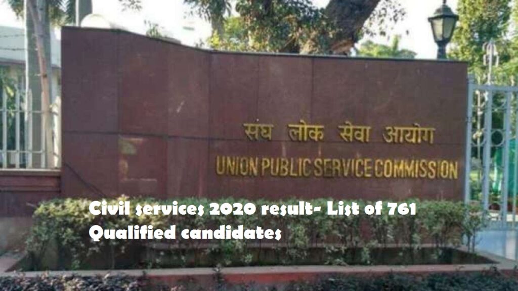 UPSC 2020 List Of 761 Qualified Students (Name With Rank): Toppers List ...