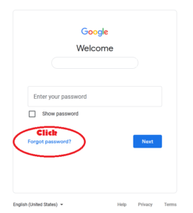 Click forgot password