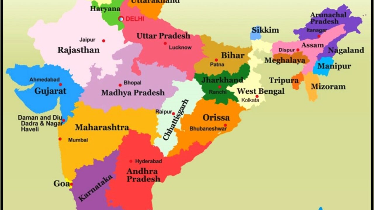 States And Capitals Of India List Of 28 States UT With Map, 56% OFF