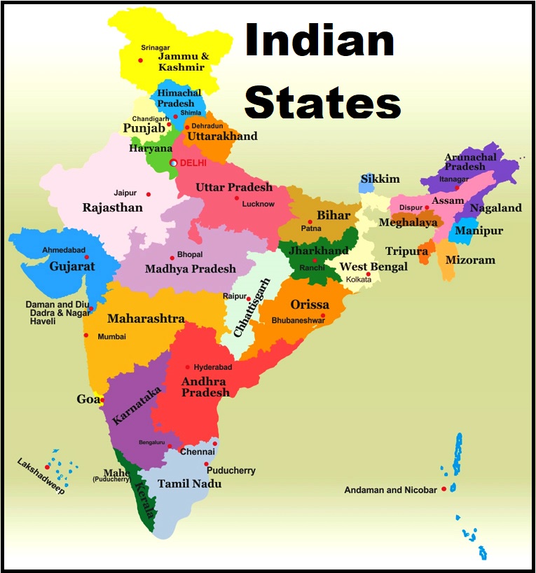 Details Of Total States And Union Territories In India And Their 