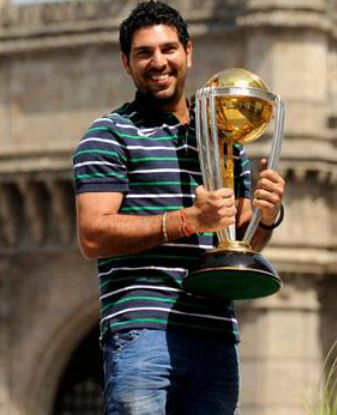 Yuvraj Singh with World Cup 