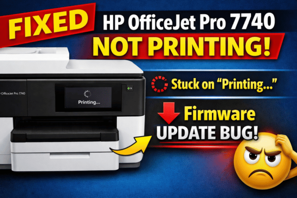 hp officejet pro 7740 not printing