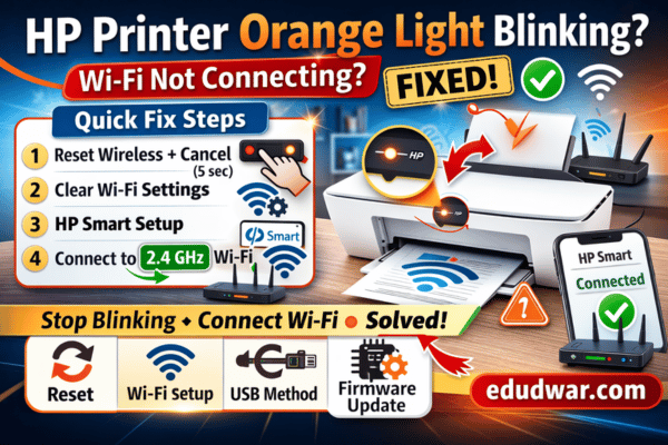 hp printer orange light blinking