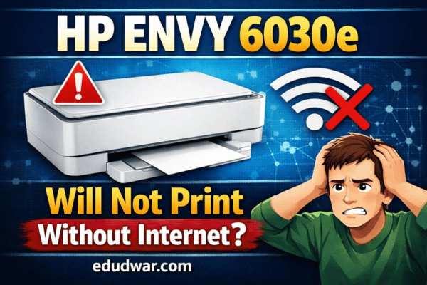 HP Envy 6030e Will Not Print Without Internet?