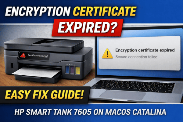 encryption certificate expired hp printer