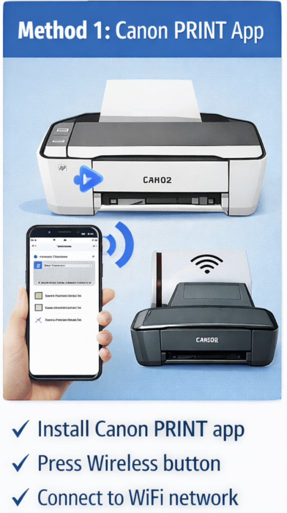  Canon TS3322 WiFi Setup method 1