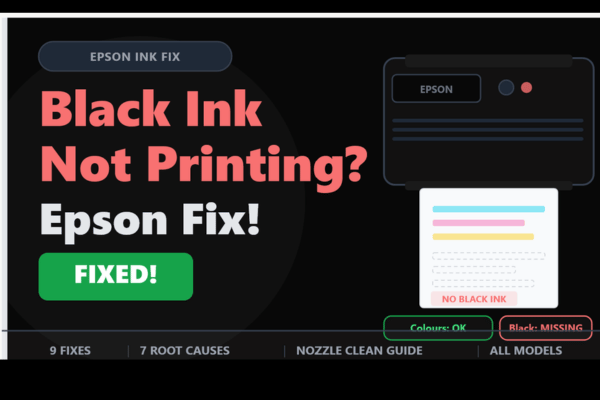 epson printer black ink not printing