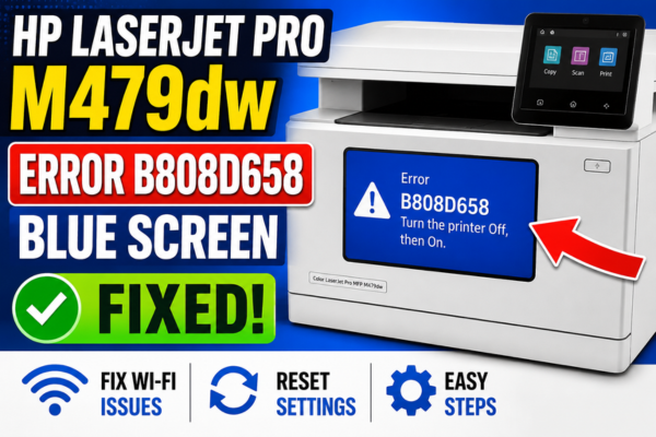 Blue Screen B808D658 on HP Color LaserJet Pro MFP M479dw