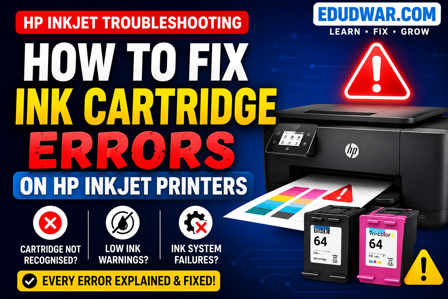 How to Fix Ink Cartridge Errors on HP Inkjet Printers